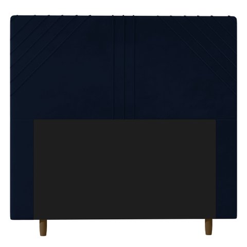 Cabeceira Cama Box Solteiro Lisboa 90cm Veludo Azul Marinho - Abmaza