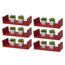 Ver imagem 2 de Kit 6 Prateleiras U 40 X 15cm Vermelha Suporte Invisível