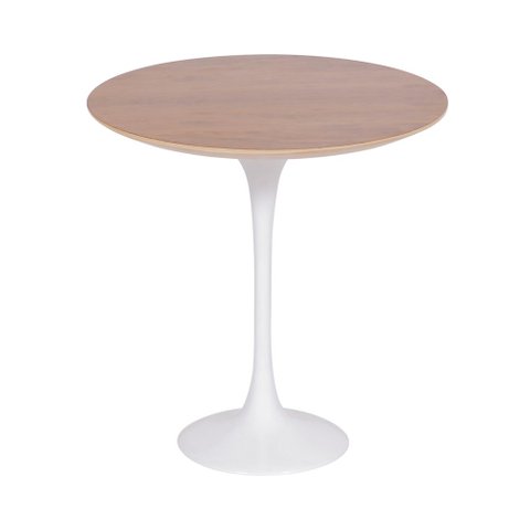 Mesa Saarinen Lateral Imbuia 51cm - Base Branca