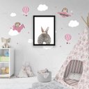 Ver imagem 2 de Quadro Traseira Coelhinho 33x24cm - com vidro:Madeira preta