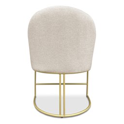 Kit 06 Cadeiras Poltrona de Jantar Bela Linho Bege Base Metálica Industrial Dourado - Pallazio - 6
