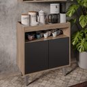 Ver imagem 2 de Balcão Aparador Buffet Cantinho do Café 71cm Lice M24 Freijó/preto - Mpozenato