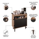 Ver imagem 3 de Balcão Aparador Buffet Cantinho do Café 71cm Lice M24 Freijó/preto - Mpozenato