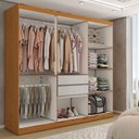Ver imagem 2 de Guarda-roupa Solteiro Naturale 6 Portas 3 Gavetas Freijó/off White Laca - Panorama Móveis