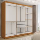 Ver imagem 5 de Guarda-roupa Solteiro Naturale 6 Portas 3 Gavetas Freijó/off White Laca - Panorama Móveis