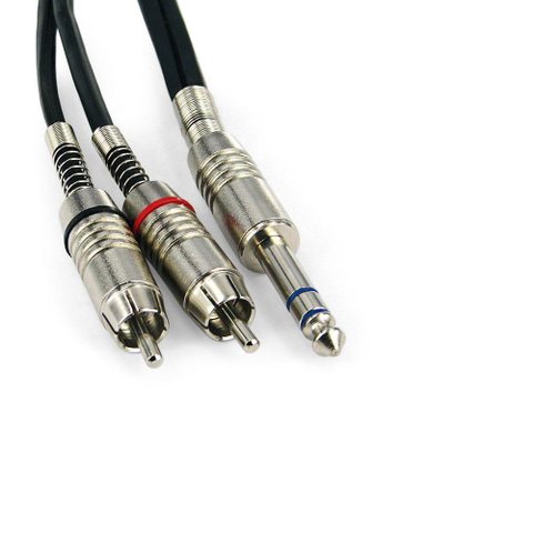 Cabo P10 Estereo para 2 Rca Macho Santo Angelo - 60 Metros