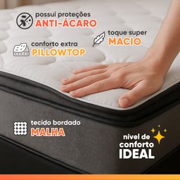 Cama Box Casal King Gazin Colchão Molas Ensacadas Pillow Top Maximus Cinza/preto - 6