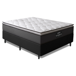 Cama Box Casal King Gazin Colchão Molas Ensacadas Pillow Top Maximus Cinza/preto - 1