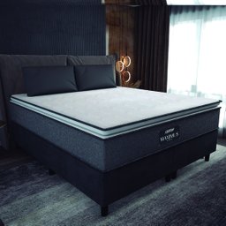 Cama Box Casal King Gazin Colchão Molas Ensacadas Pillow Top Maximus Cinza/preto - 2