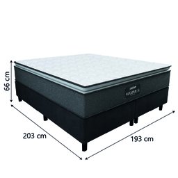 Cama Box Casal King Gazin Colchão Molas Ensacadas Pillow Top Maximus Cinza/preto - 4