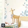 Adesivo de bebê parede decoração floresta cervo de cachecol - 1