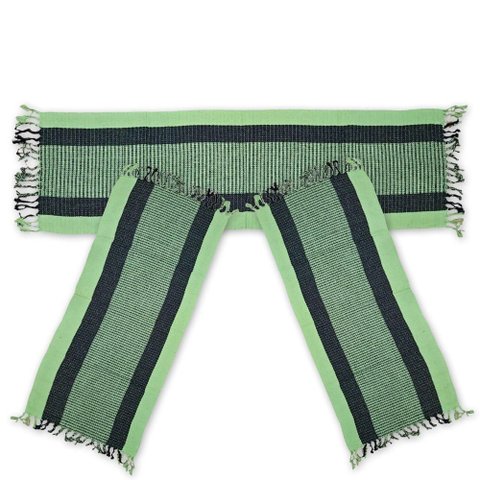 Jogo Passadeira Cozinha Lavanderia Kit 3 Pçs Tear 3 Peças Verde Limão