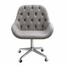 Cadeira Escritório Giratória Lua Capitonê Poltrona com Rodinhas Home Office - Veludo Capuccino - 2
