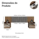 Ver imagem 3 de Cabeceira Extensível Estofada com 2 Mesas de Cabeceira Espelhadas Rustic/Silver Madesa