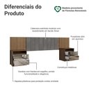 Ver imagem 4 de Cabeceira Extensível Estofada com 2 Mesas de Cabeceira Espelhadas Rustic/Silver Madesa