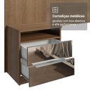 Ver imagem 6 de Cabeceira Extensível Estofada com 2 Mesas de Cabeceira Espelhadas Rustic/Silver Madesa