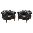 Ver imagem 5 de Conjunto Sofá 4 Lugares E 2 Poltronas Chesterfield Com Capitonê Duquesa - Couríssimo Preto