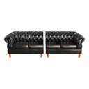 Ver imagem 2 de Conjunto Sofá 4 Lugares E 2 Poltronas Chesterfield Com Capitonê Duquesa - Couríssimo Preto