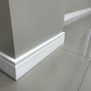 Ver imagem 1 de Kit 8 Barras 2,40m Rodapé de Poliestireno 10cm Altura 15mm Cor:branco Acetinado