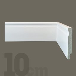 Kit 8 Barras 2,40m Rodapé de Poliestireno 10cm Altura 15mm Cor:branco Acetinado - 3