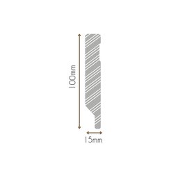 Kit 8 Barras 2,40m Rodapé de Poliestireno 10cm Altura 15mm Cor:branco Acetinado - 8