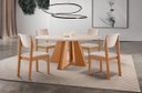 Ver imagem 1 de Conjunto Mesa Rubi 1,10m com Vidro e 4 Cadeiras Turim - Lj Móveis