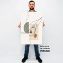 Ver imagem 2 de Quadro Decorativo Caixa Alta com Vidro Abstrato Elegance TaColado Moldura Preta 90 x 60cm