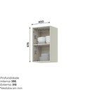 Ver imagem 3 de Armário Aéreo 01 Porta 40cm 100% Mdf Fineze C650 Duna Cristal - Henn