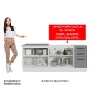 Ver imagem 4 de Kit Com 2 Balcões De Cozinha 3 Gavetas 4 Portas Branco Cinza