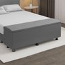 Baú Sapateira Estofada Casal King Size 195 Cm Terra Corino Skybox Cinza - 5