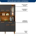 Ver imagem 6 de Armário de Cozinha 8 Portas 1 Gaveta Gabi Yescasa Freijo UV/Grafite Acetinado