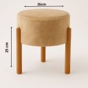 Ver imagem 2 de PUFF APOLO PÉS DE MADEIRA BEGE VELUDO