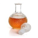 Ver imagem 3 de Garrafa Licoreira de Vidro 1100ml para Licor Whisky Suco Bebidas Transparente Redonda Cristal Bar Ad