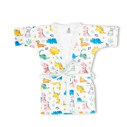 Roupão de Banho Infantil de 4 a 10 Anos Dinossauros - P - 4 a 6 anos - 2