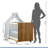 Berço Minicama 100% Mdf Life com Colchão 130x60x12 Tigus Baby - Branco/madeirado Ypê - 5