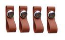 Ver imagem 1 de Kit 4 Puxadores Couro Caramelo