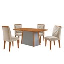 Ver imagem 2 de Mesa de Jantar Diane e 4 Cadeiras Melissa Moderna Mobilia Veludo Creme/ Laminado