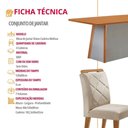 Ver imagem 6 de Mesa de Jantar Diane e 4 Cadeiras Melissa Moderna Mobilia Veludo Creme/ Laminado
