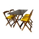 Ver imagem 2 de Mesa Dobrável com 4 Cadeiras Estofadas 120x70 Amarelo