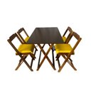 Ver imagem 1 de Mesa Dobrável com 4 Cadeiras Estofadas 120x70 Amarelo