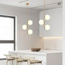 Ver imagem 4 de 4 X Luminárias 82cm Pendente 3 Globos Vidro Jabuticaba Metal Dourado Teto Gimpo 4xkjdd-e-072-gold