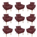 Ver imagem 1 de Kit 09 Cadeiras Poltronas Opala Clinica Salão Balaqui Decor Cor:Marsala