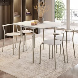 Conjunto Sala de Jantar Palermo com Mesa e 4 Banquetas 2999 Carraro - 1 Conjunto Sala de Jantar Palermo com Mesa e 4 Banquetas 2999 Carraro - 1