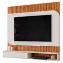 Ver imagem 2 de Painel Ripado TV 65 pol com Bancada Suspensa 150cm Ezra D05 Freijó Off White - Lyam Decor
