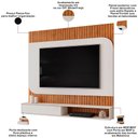 Ver imagem 3 de Painel Ripado TV 65 pol com Bancada Suspensa 150cm Ezra D05 Freijó Off White - Lyam Decor
