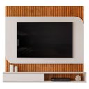 Ver imagem 5 de Painel Ripado TV 65 pol com Bancada Suspensa 150cm Ezra D05 Freijó Off White - Lyam Decor
