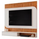 Ver imagem 1 de Painel Ripado Tv 65 Pol com Bancada Suspensa 150cm Ezra D05 Freijó Off White - Lyam Decor