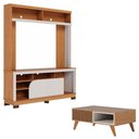 Ver imagem 1 de Estante Home Theater Belaya Freijó Off White Matte e Mesa de Centro Jeri Freijó Off White -