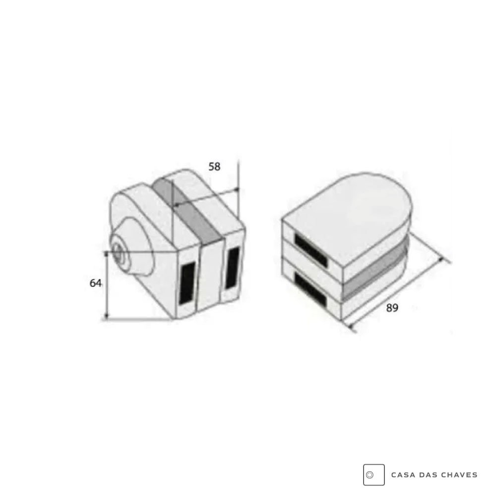 Fechadura Fortezza de Encaixe para Porta de Vidro Fv2 - 2