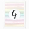 Quadro para decoração letra G listras coloridas - 2